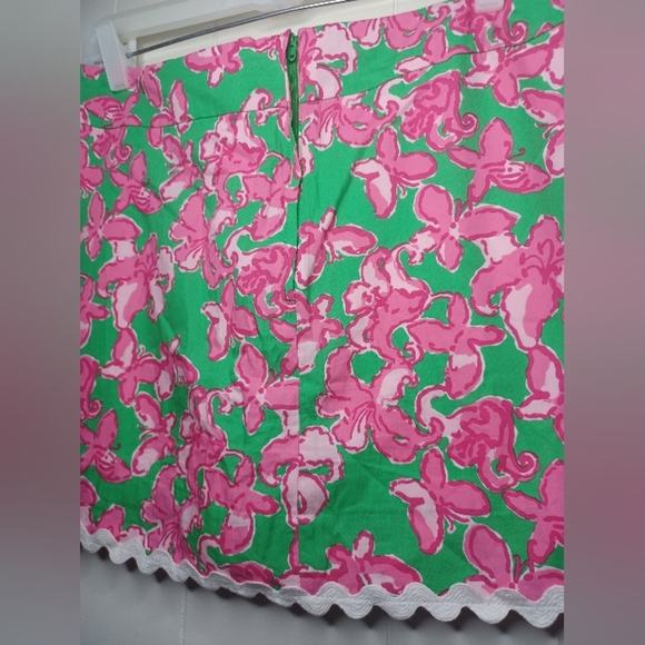 Lilly Pulitzer Pink and Green Floral Mini Skirt - Picture 3 of 8